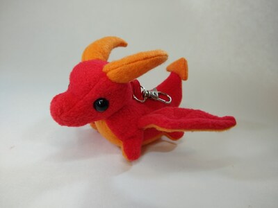 Customisable Handmade Dragon Plush Keychain - Made to order, posable wings! - image4